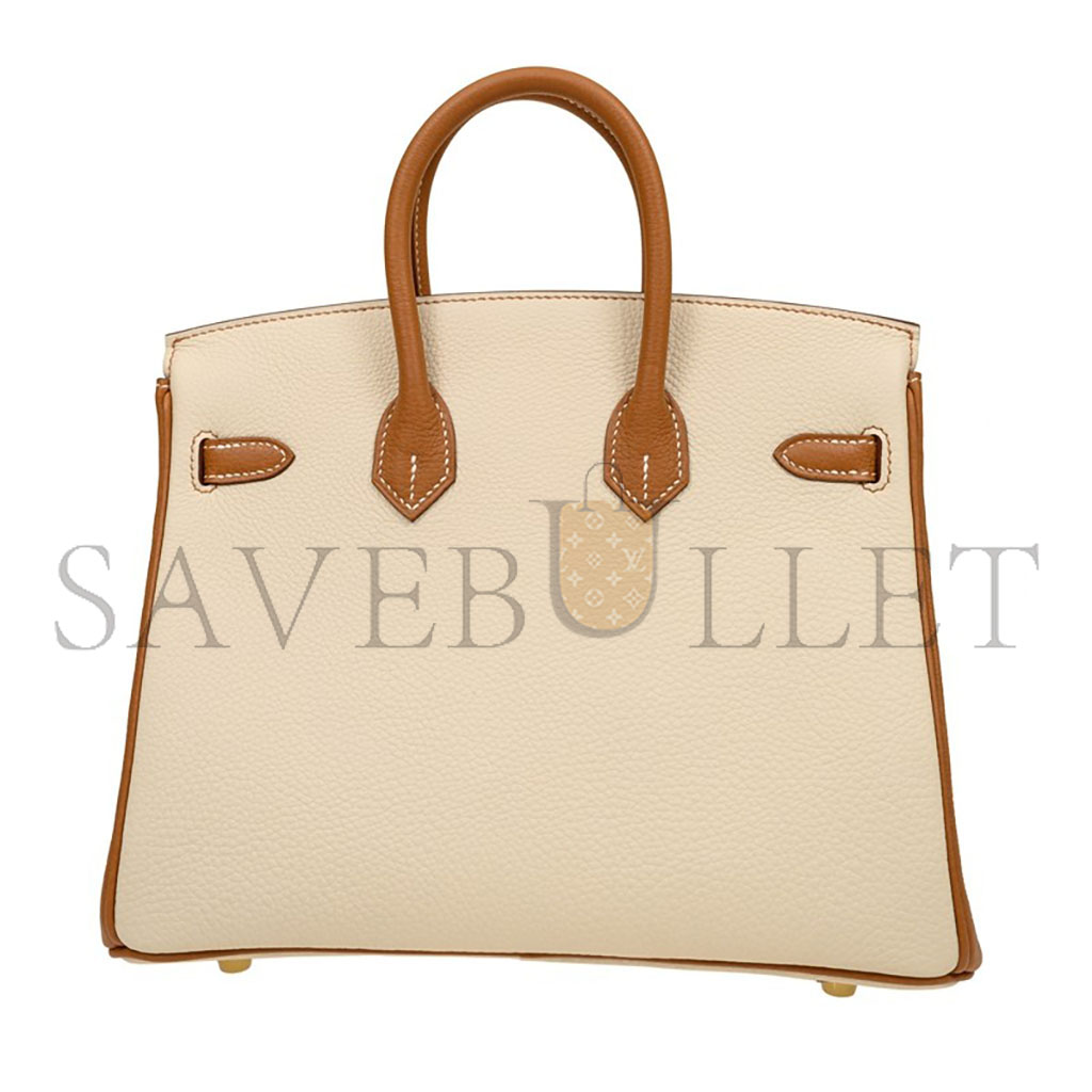 HERMES MASTER BIRKIN 30 EPSOM SELLIER MILKSHAKE WHITE GOLDEN BROWN GOLD BUCKLE BAG H028368CK3Z (30*23*15cm)